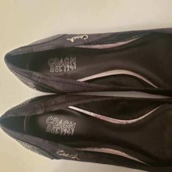 Coach Black Signature C Sparkly Shine Ballet Flats - Picture 7 of 9
